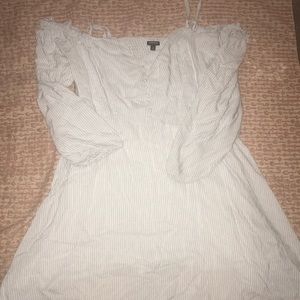 Ruffled, Off the shoulder Striped Summer Dress!